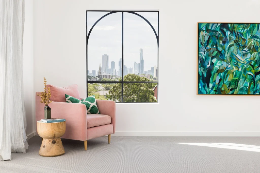 Alta wool carpet in Cliff installed in a room