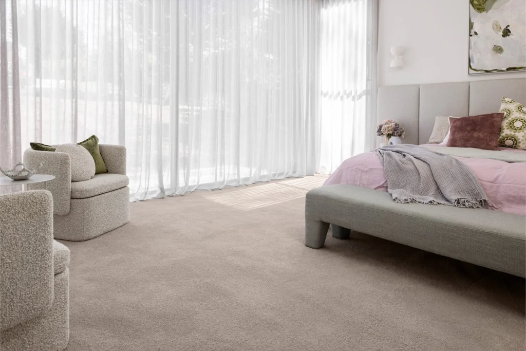 Aviva nylon carpet in Kali installed in a room