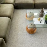 Beck wool carpet in River installed in a room