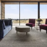 Brit wool carpet in Heather installed in a room