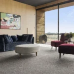 Brit wool carpet in Heather installed in a room