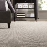 Loop pile carpet in a living room
