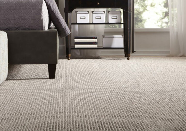 Loop pile carpet in a living room
