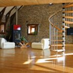 Living room with warm timber flooring