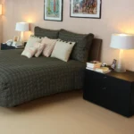 Mainland wool carpet in Cashew installed in a room