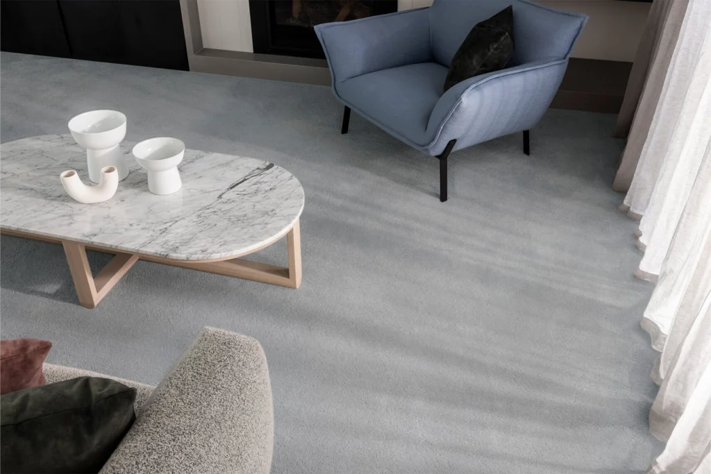 Sable nylon carpet in Smoke installed in a room