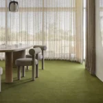 Score woven carpet in Coda installed in a room